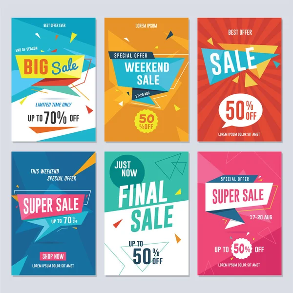 Venda Desconto Promoção Flyer Set —  Vetores de Stock