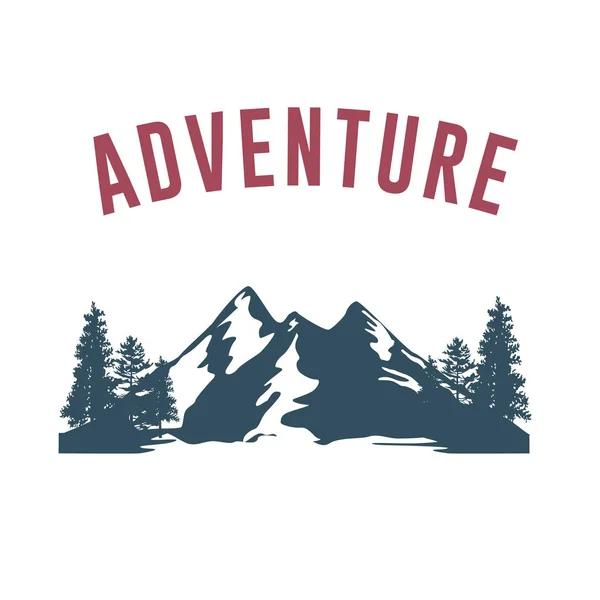 Aventure Avec Illustration Montagne — Image vectorielle