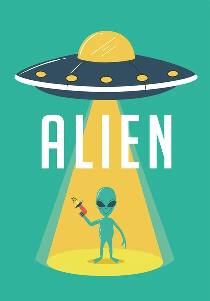 Alien Ufo Ilustrace — Stockový vektor