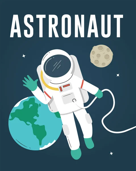 Astronaut Vznášející Vesmíru — Stockový vektor