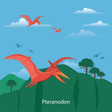 Pteranodon Tarih öncesi hayvan vektör çizim