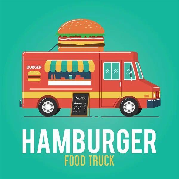 Hamburguesa Food Truck Vector Ilustración — Archivo Imágenes Vectoriales
