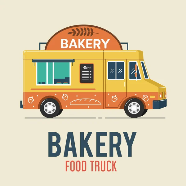 Bakkerij Food Truck Vectorillustratie — Stockvector