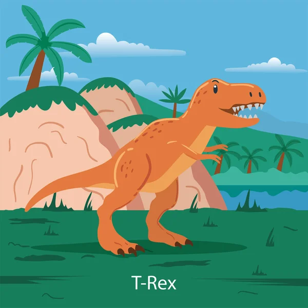 Rex Prehistorische Dieren Vectorillustratie — Stockvector