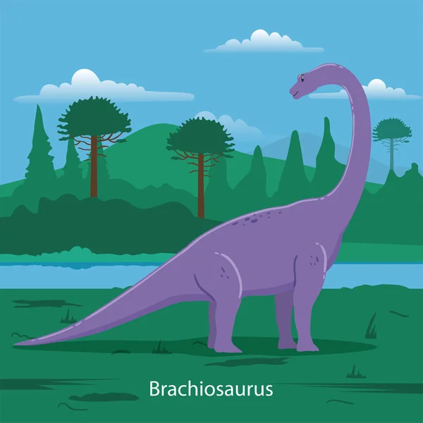 Доисторическая Векторная Иллюстрация Брахиозавра — стоковый вектор