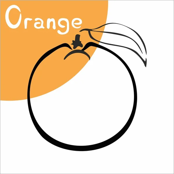 Turuncu meyve sebze logo siyah beyaz eskiz suyu etiket narenciye