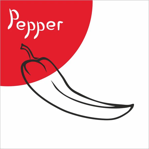 Pepper, sıcak, kroki, simge, Dekorasyon, logo, kırmızı