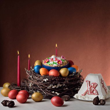 Geleneksel Rus Ortodoks Easter (Paskalya) gıda