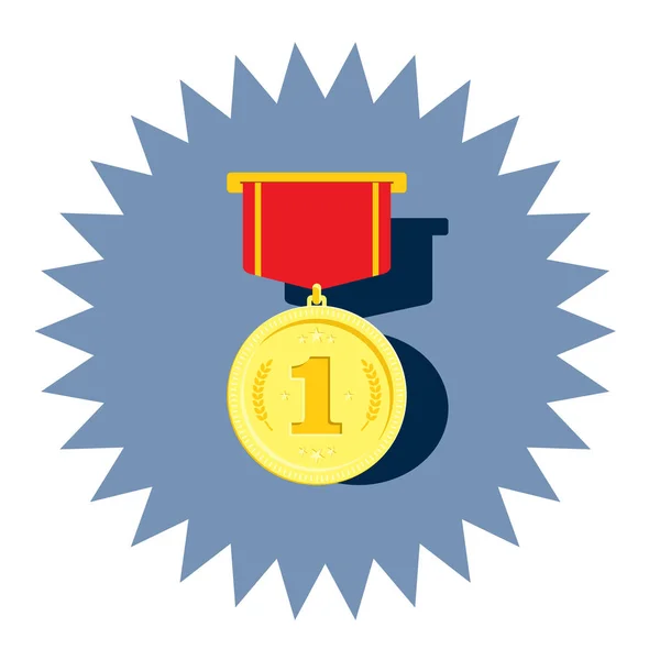Medal of gold with number one vector — Stock Vector