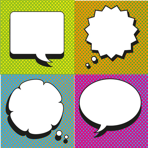 A set of comic bubbles with halftone shadows. — Stock Vector
