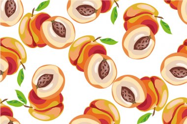 beyaz arkaplanda şeftali deseni