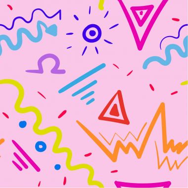 Handdrawn şekillerle dekoratif seamless modeli.