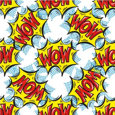 Kelime çok renkli çizgi roman konuşma kabarcıklar seamless modeli Vay