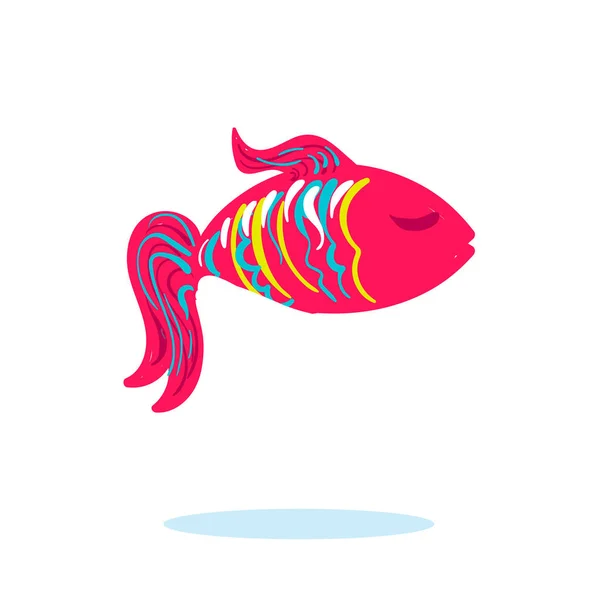ปลาทะเลสีชมพูแยกด้วยตาปิดและแถบสีสัน — ภาพเวกเตอร์สต็อก