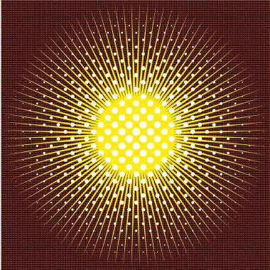 Siyah arka plan üzerine bir noktalı resim teknikleri idam güneş