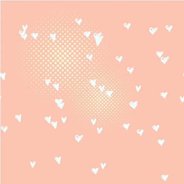Vektor varrat nélküli mintát kézzel rajzolt firka szívét. Aranyos és romantikus illusztráció. Tökéletes a Valentin-napi üdvözlőlap. — Stock Vector