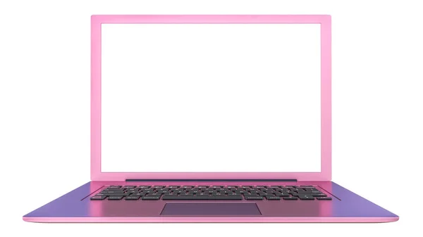 Laptop różowy kolor — Zdjęcie stockowe