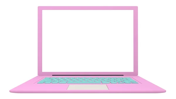 Laptop roze kleur — Stockfoto