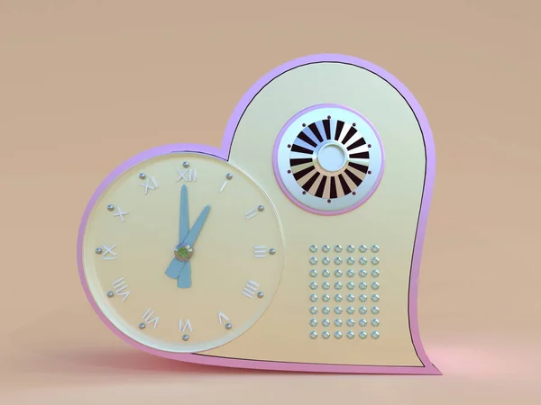 alarm clock sweet pink heart