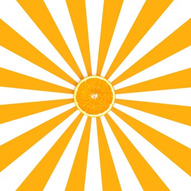 Turuncu ve beyaz desen renk arka plan üzerinde portakal dilimleri