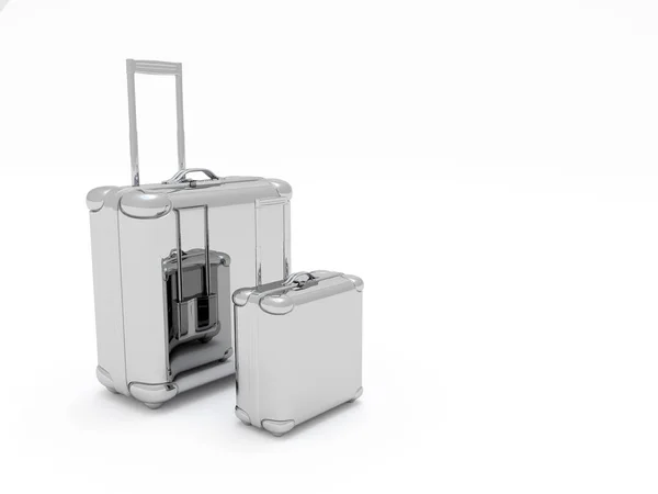 Travel suitcase metal color — Stock Photo, Image