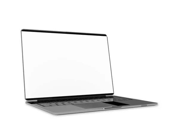 Colore metallico del computer portatile con schermo vuoto isolato — Foto Stock