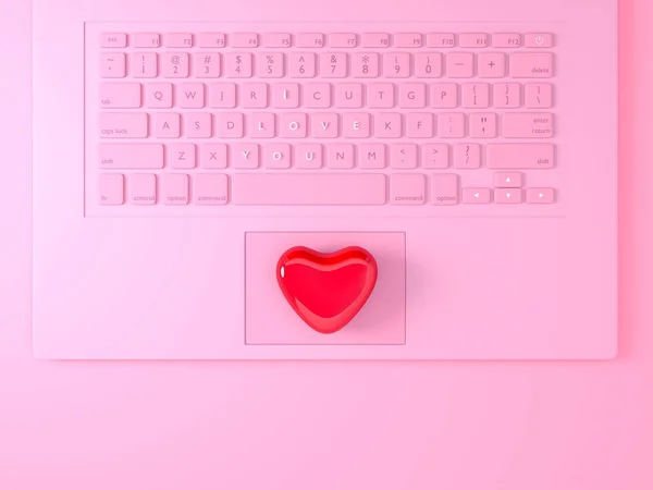keyboard laptop for card Valentine's day