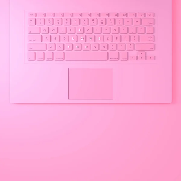 Клавиатурный ноутбук на день Святого Валентина — стоковое фото