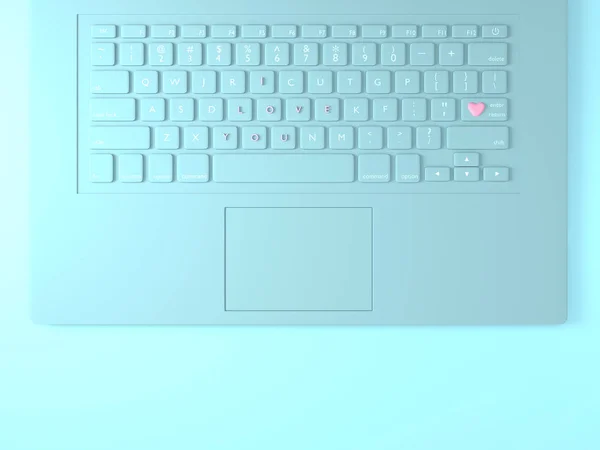 Toetsenbord laptop voor kaart Valentijnsdag — Stockfoto