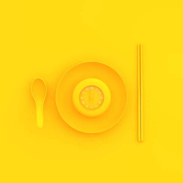 Clock in bowl minimal concept — Stock Photo, Image