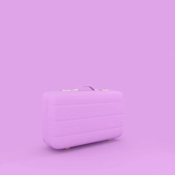 Travel suitcase pastel purple color minimal concept — Stock Photo, Image
