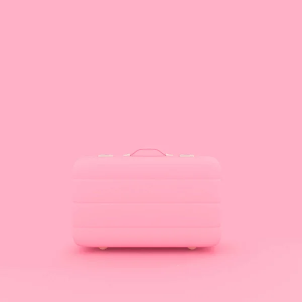 Travel suitcase pastel pink color minimal concept — Stock Photo, Image