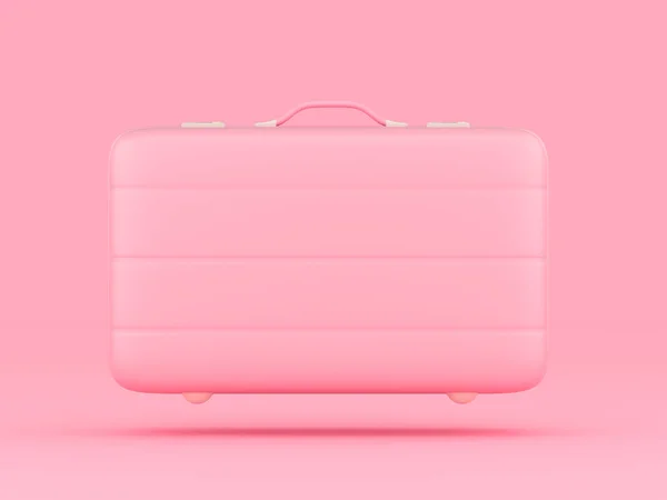 Travel suitcase pastel pink color minimal concept — Stock Photo, Image