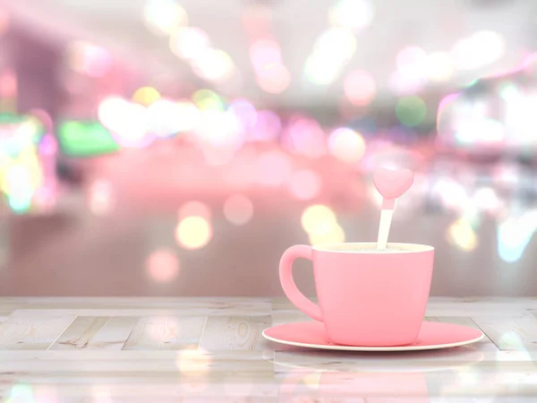 Milch rosa Tasse Liebe Konzept — Stockfoto
