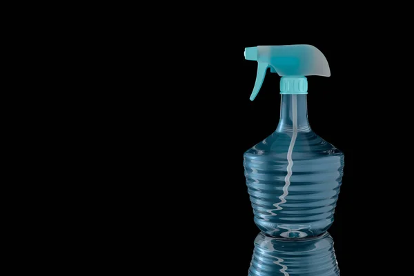 Spraying liquid isolated blue color — Stock Photo, Image