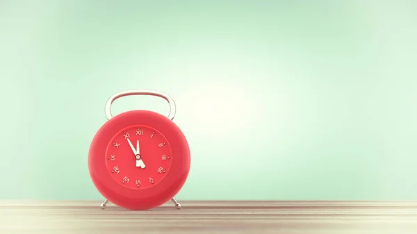 Clock red color on table — Stock Photo, Image