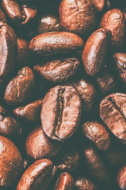 Kahve çekirdekleri yakın plan.  