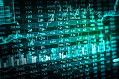 Grafik borsa veri ve hisse senedi analizi ile mali ind