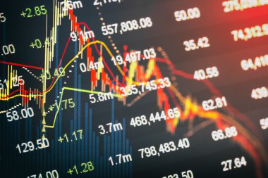 Grafik borsa veri ve hisse senedi analizi ile mali ind