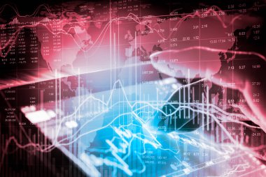 Grafik borsa veri ve hisse senedi analizi ile mali ind