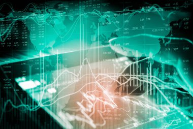 Grafik borsa veri ve hisse senedi analizi ile mali ind