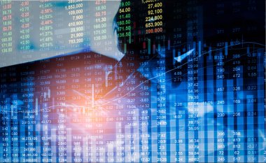 Grafik borsa veri ve hisse senedi analizi ile mali ind