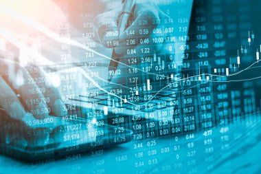 Grafik borsa veri ve hisse senedi analizi ile mali ind