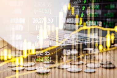 Grafik borsa veri ve hisse senedi analizi ile mali ind