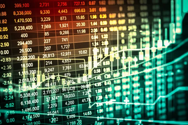 Indicador de mercado de ações e visualização de dados financeiros de LED. Duplo — Fotografia de Stock