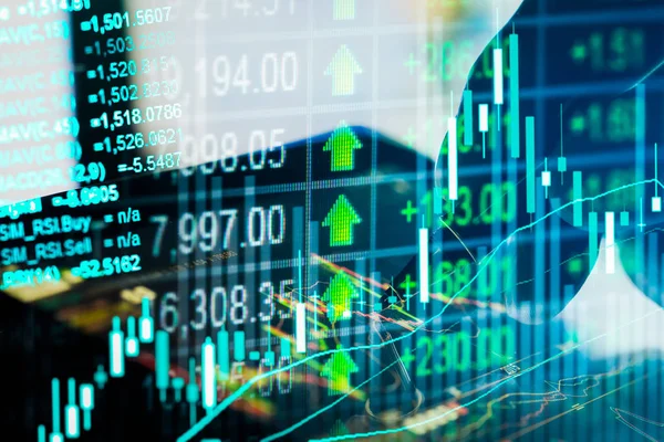 Stock market indicator en financiële gegevens bekijken van Led. Dubbel — Stockfoto