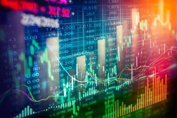 Stock market indikator och finansiella data Visa från Led. Dubbelrum — Stockfoto