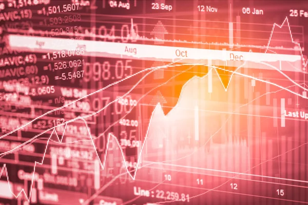 Akciový trh ukazatele a finanční údaje pohled z Led. Dvojité — Stock fotografie