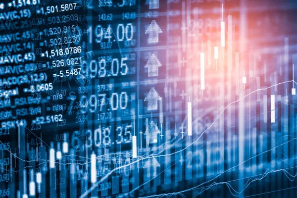 Stock market indicator en financiële gegevens bekijken van Led. Dubbel — Stockfoto