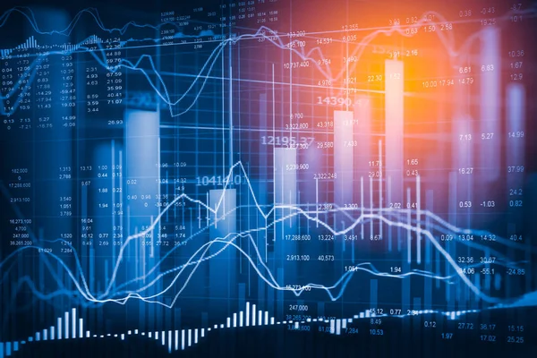 Indicador bursátil y vista de datos financieros de led. Doble. — Foto de Stock